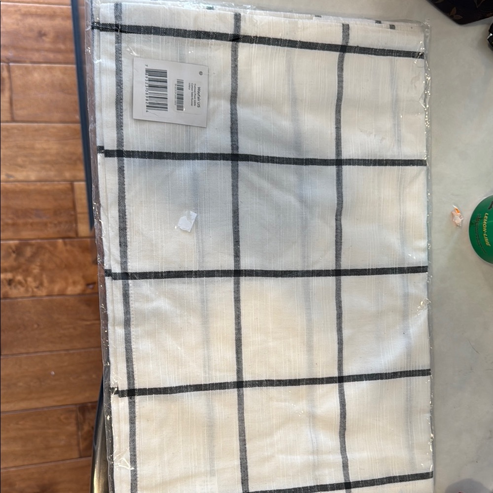 White and Black Checkered Table Runner
